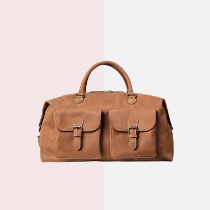 Cognac Brown Vintage Duffle Bag