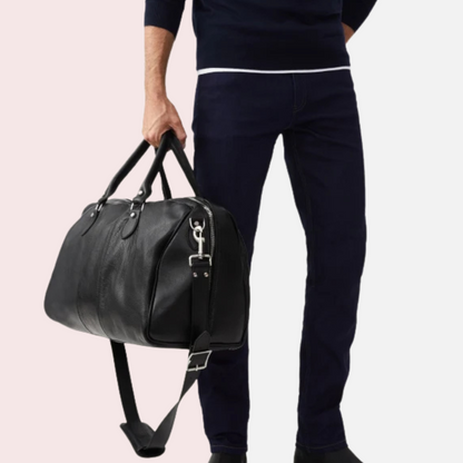 Black Calf Leather Saddler Duffle Bag