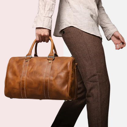 Vintage Brown Leather Business Travel Bag