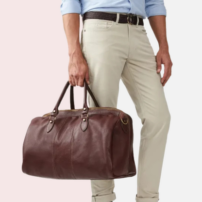 Brown Calf Leather Saddler Duffle Bag