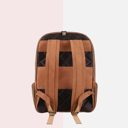 Tan Full-Grain Leather Backpack
