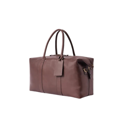 Dark Tan Full-Grain Leather Travel Bag