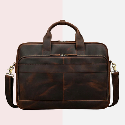 Vintage Crazy Horse Leather Laptop Bag