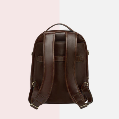 Brown Leather Laptop Backpack