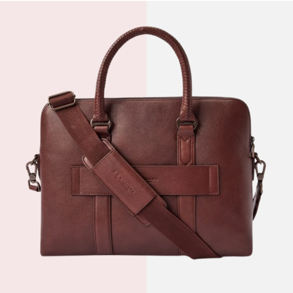 Whiskey Brown Leather Briefcase