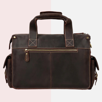Dark Brown Leather Laptop Bag