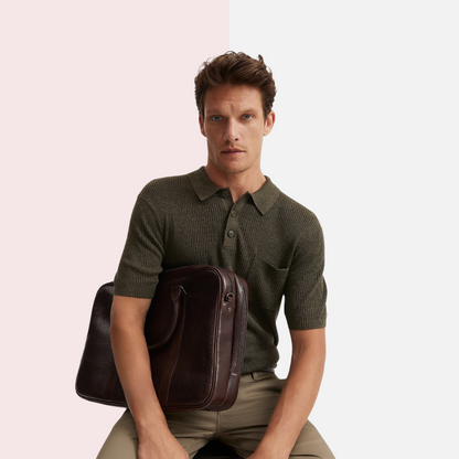 Chocolate Leather Laptop Bag