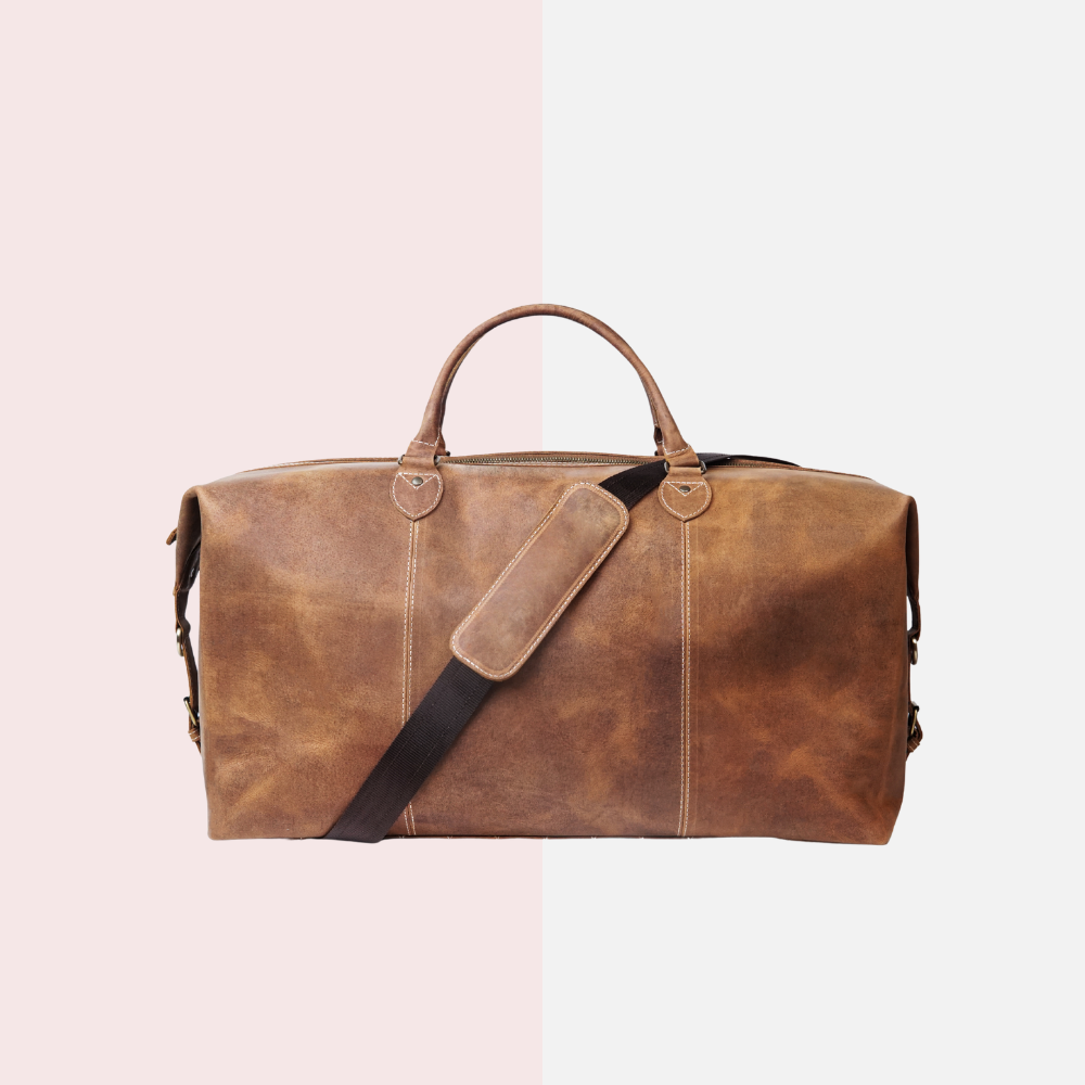 Cognac Brown Vintage Duffle Bag