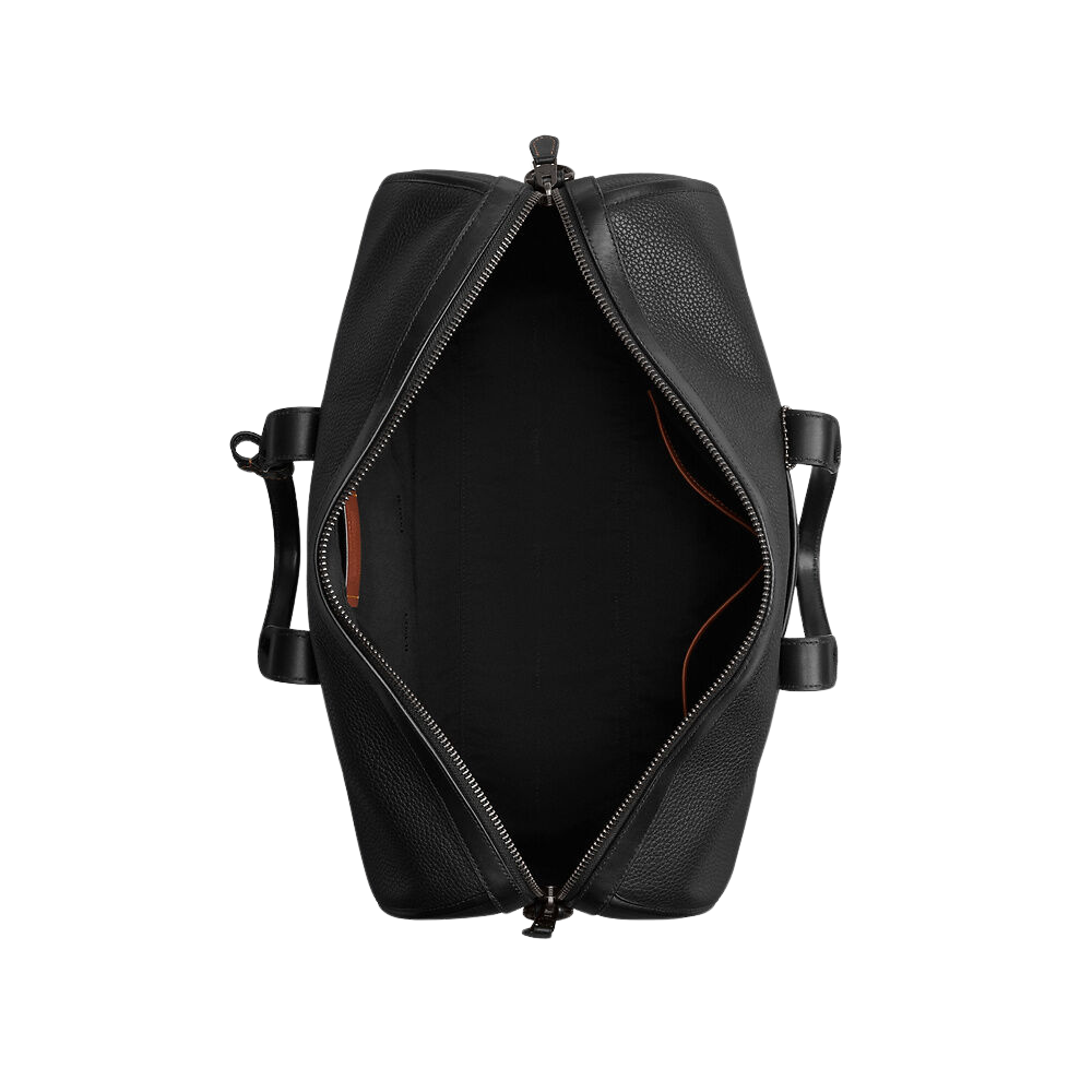 Black Pebbled Leather Duffle Bag