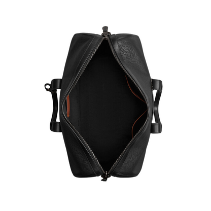 Black Pebbled Leather Duffle Bag