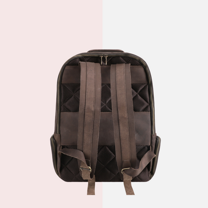Dark Brown Full-Grain Leather Backpack