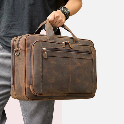 Vintage Designer Leather Laptop Briefcase