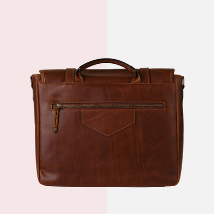 Cognac Brown Laptop Briefcase