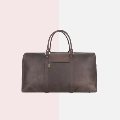 Rustic Brown Leather Duffle Bag