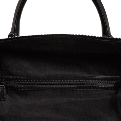Black Textural Leather Weekender Bag