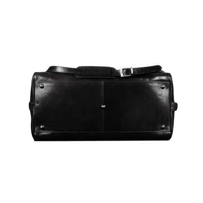 Black Italian Leather Duffle Bag