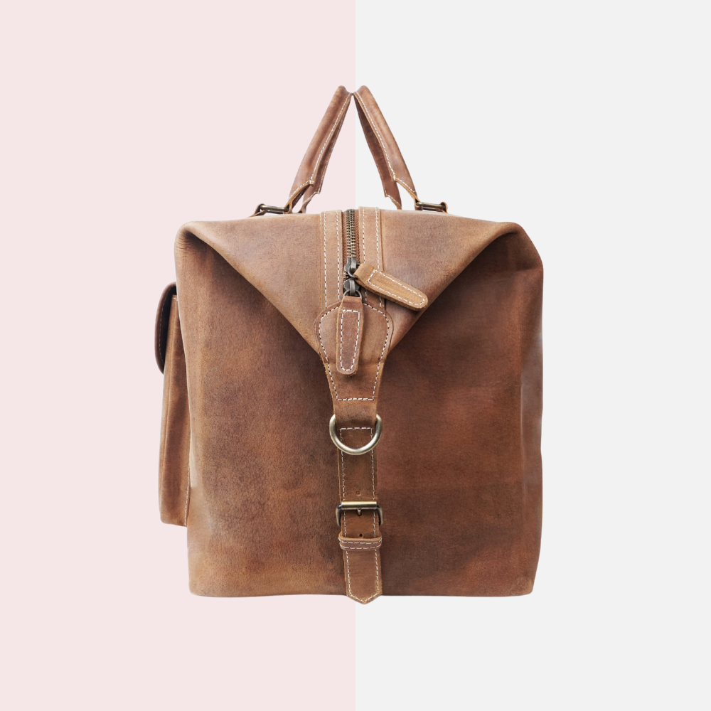 Cognac Brown Vintage Duffle Bag