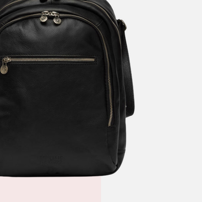 Archy Black Leather Business Backpack