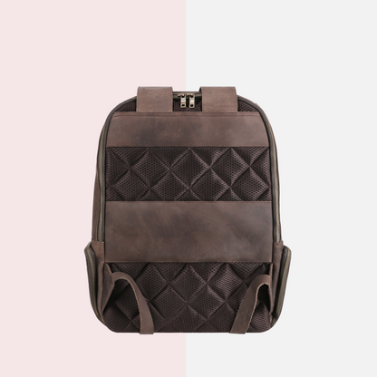 Dark Brown Full-Grain Leather Backpack
