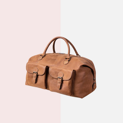 Cognac Brown Vintage Duffle Bag