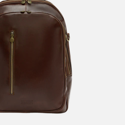 Brown Leather Laptop Backpack