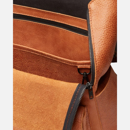 Honey Brown Leather Travel Backpack
