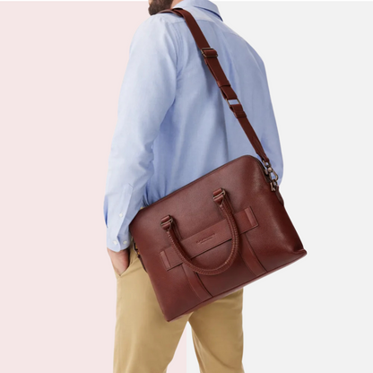 Whiskey Brown Leather Briefcase