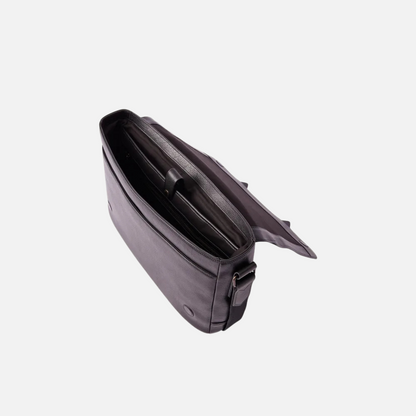 Black Leather Laptop Messenger