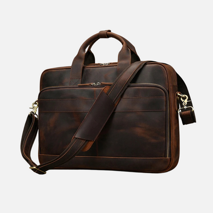 Vintage Crazy Horse Leather Laptop Bag
