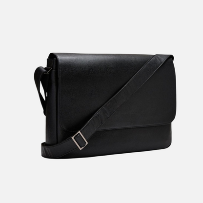 Black Leather Messenger Bag