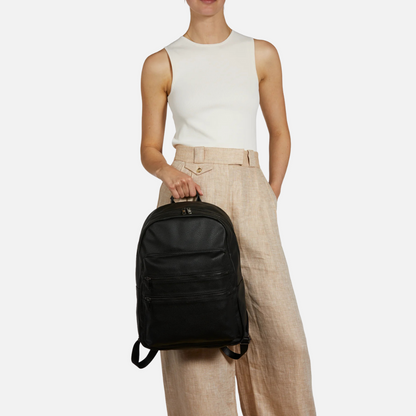 Multi-Pocket Black Backpack