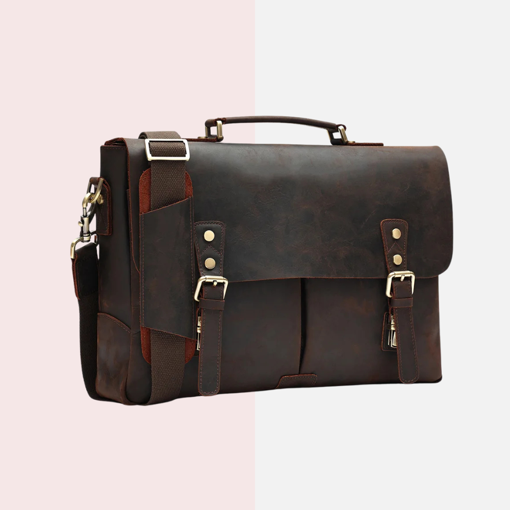 Coffee Brown Business Laptop Briefcase