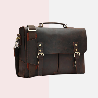 Coffee Brown Business Laptop Briefcase