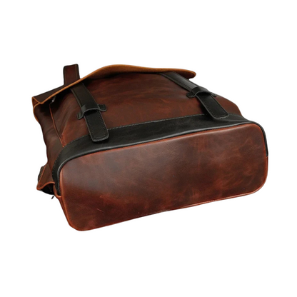 Retro Brown Crazy Horse Leather Backpack