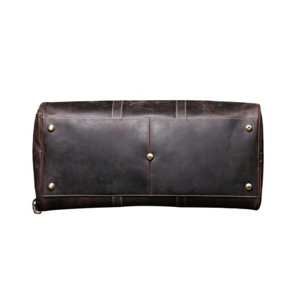 Dark Brown Leather Business Duffle Bag