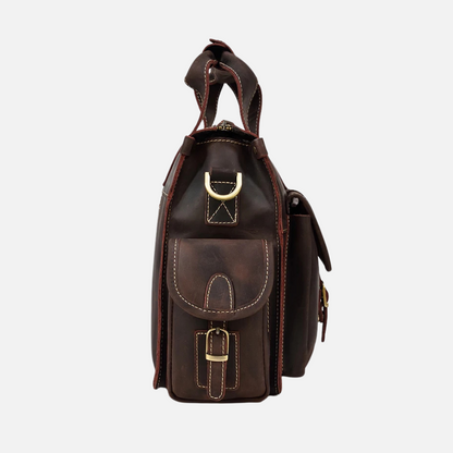 Dark Brown Leather Laptop Bag
