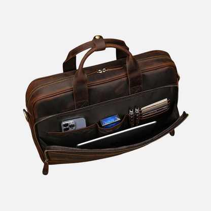 Vintage Crazy Horse Leather Laptop Bag