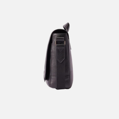 Black Leather Laptop Messenger