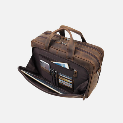 Vintage Designer Leather Laptop Briefcase