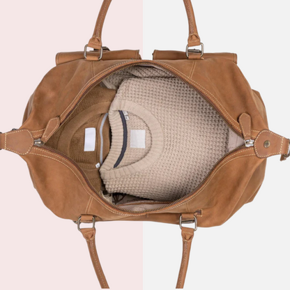 Cognac Brown Vintage Duffle Bag