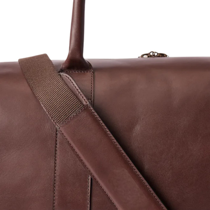 Dark Tan Full-Grain Leather Travel Bag