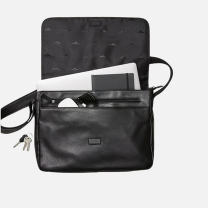 Black Leather Messenger Bag