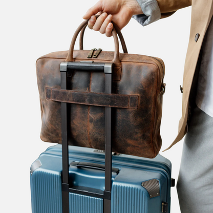 Earth Brown Leather Business Briefcase