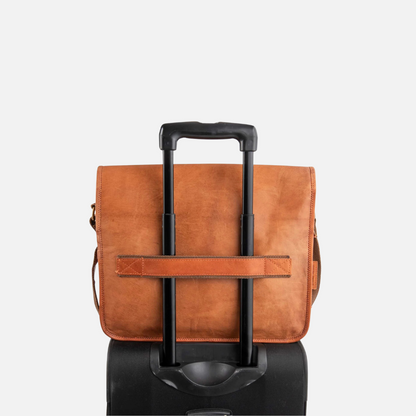 Sleek Leather Laptop Messenger