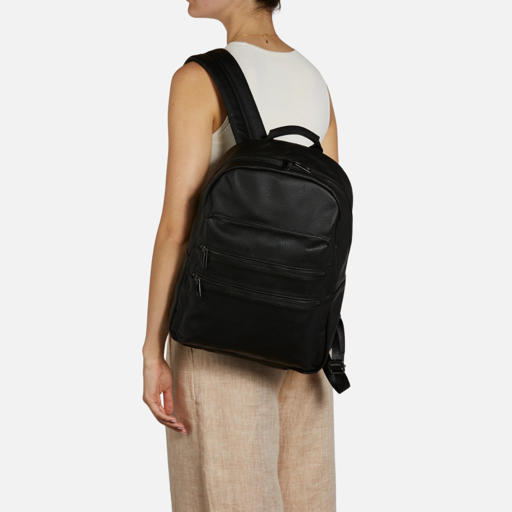Multi-Pocket Black Backpack