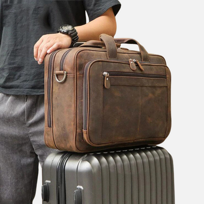 Vintage Designer Leather Laptop Briefcase