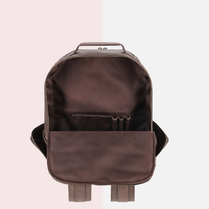 Dark Brown Full-Grain Leather Backpack