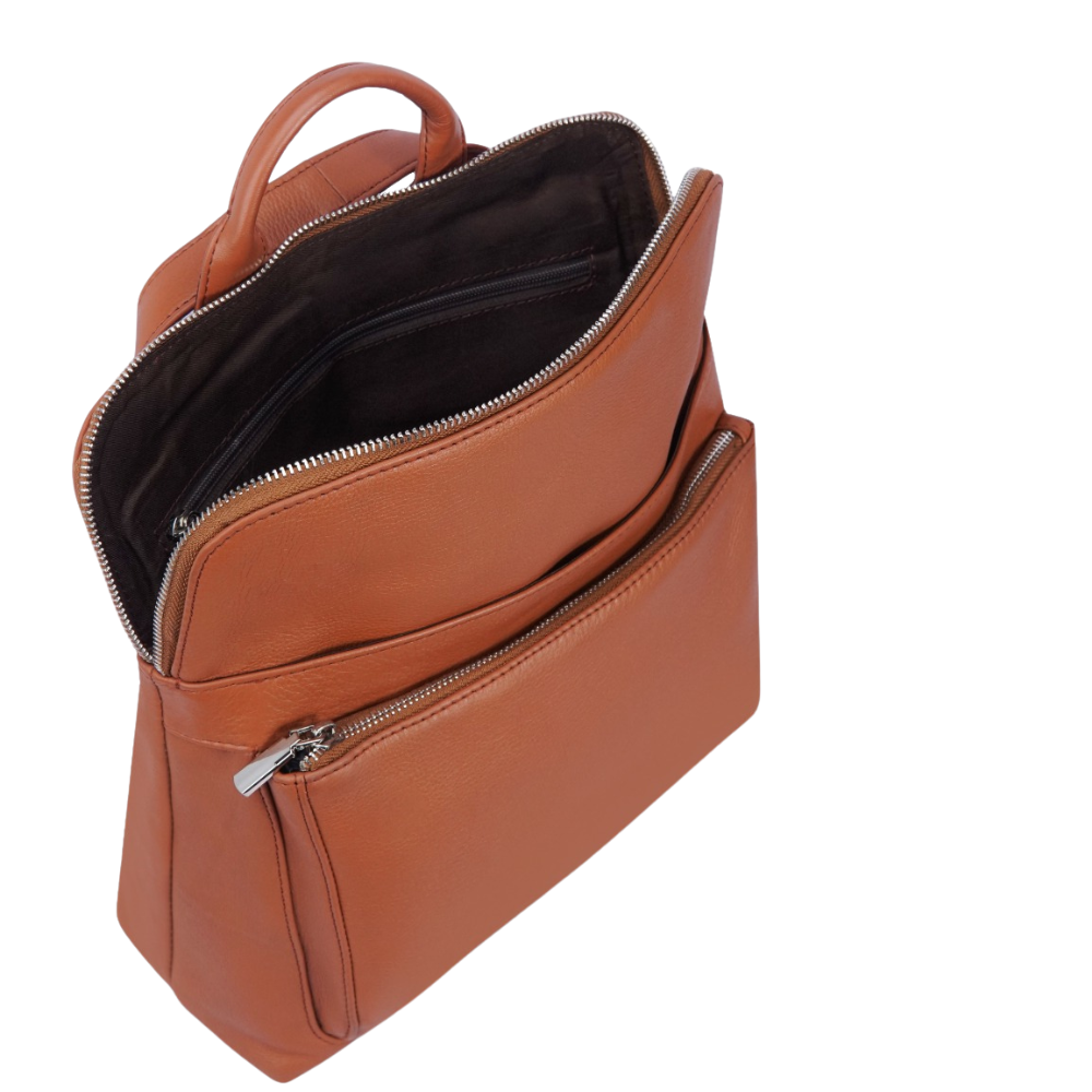Brown leather convertible backpack