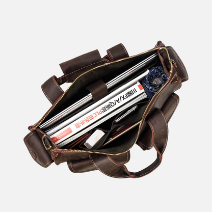 Dark Brown Leather Laptop Bag