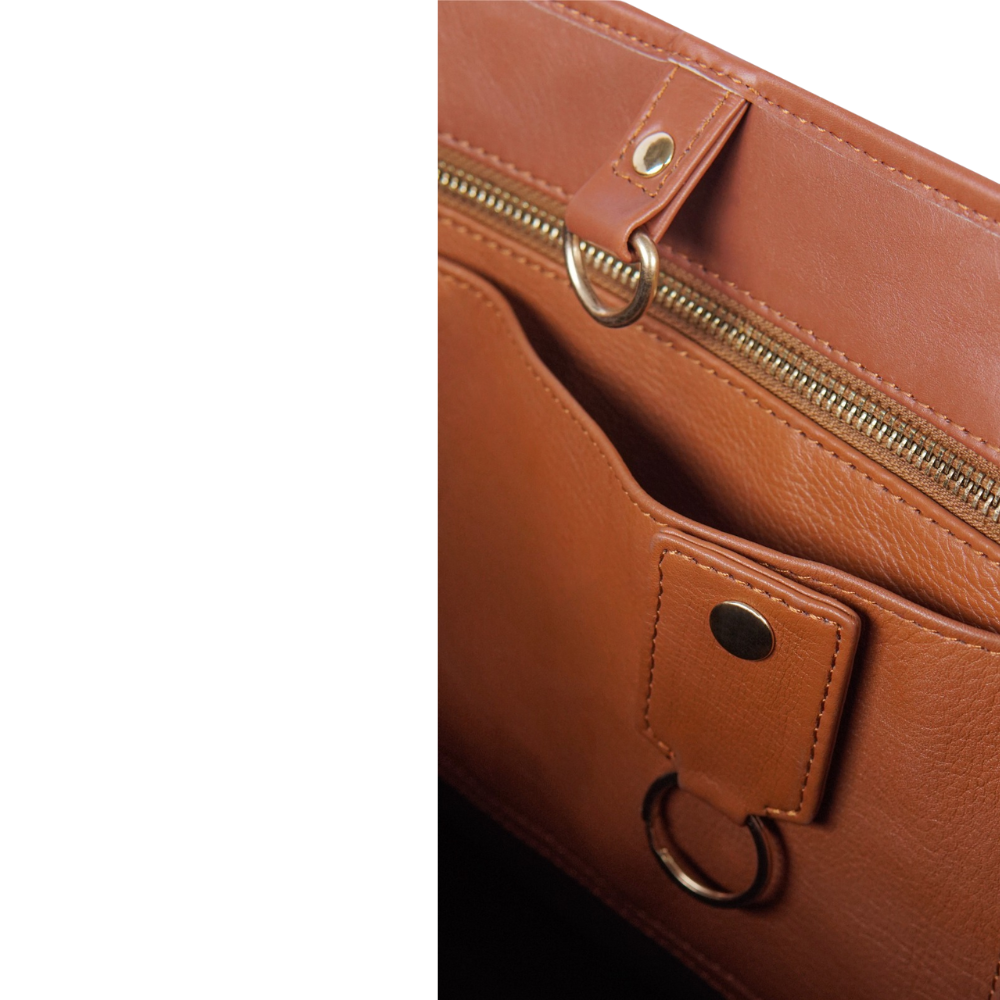 Brown leather convertible backpack